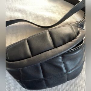Mango Quilted Mini Crossbody Bag in Black